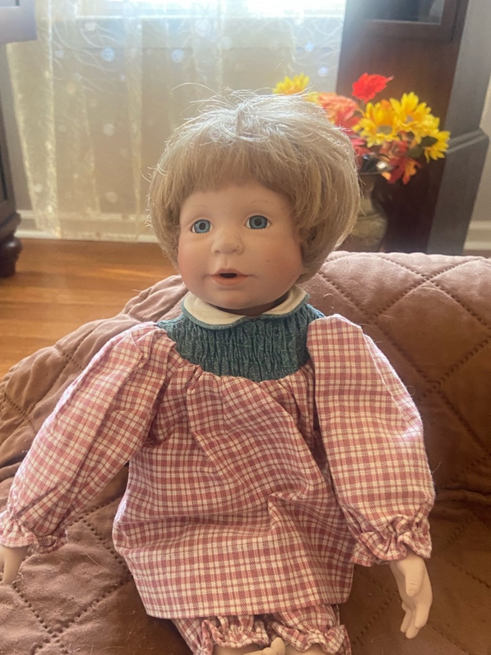 S&D/Julie Good Kruger Porcelain Baby Doll With Blonde Hair Original
